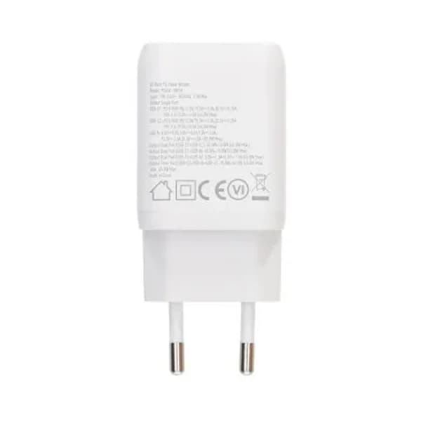 Rvelon Väggladdare 2x USB-C + USB-A 65W GaN - Vit