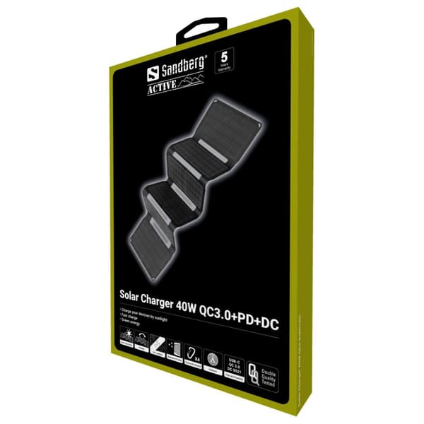 Sandberg Solcellsladdare 40W QC3.0+PD+DC, 420-67
