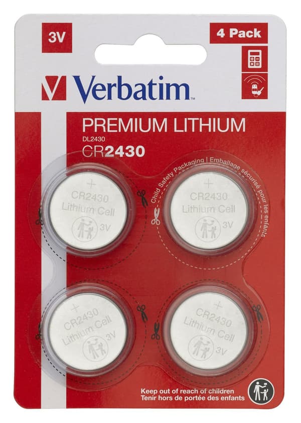 Verbatim LITHIUM-batteri CR2430 3V 4, 49534