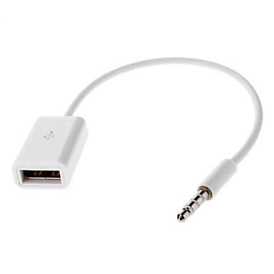 CoreParts Adapter 3,5 mm till USB A hona, AUDUSBBF Vit