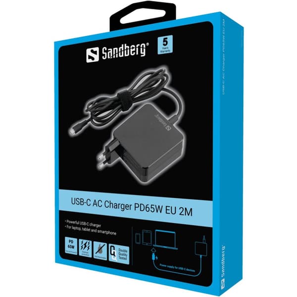 Sandberg USB-C AC-oplader PD65W EU 1M, 135-79