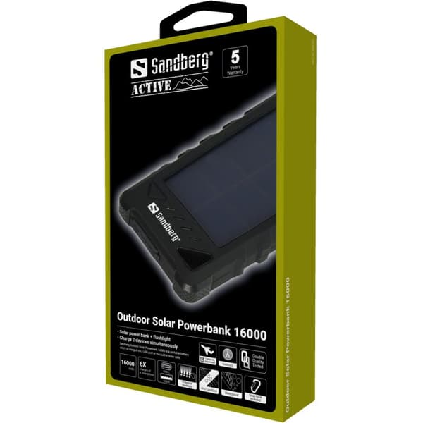 Sandberg udendørs solcelledrevet powerbank 16000
