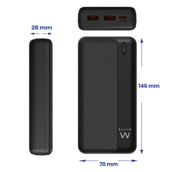 Powerbank Eminent EW1163 Sort 20000 mAh