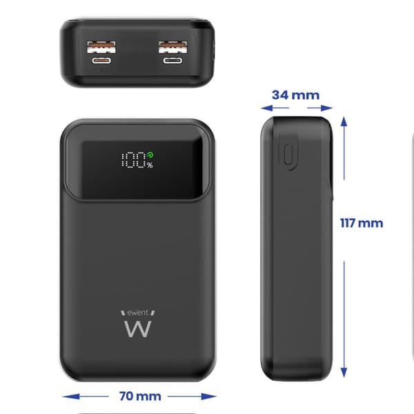 Powerbank Eminent EW1164 Sort 20000 mAh