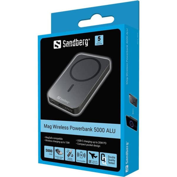 Sandberg Mag Wireless 5000 ALU powerbank