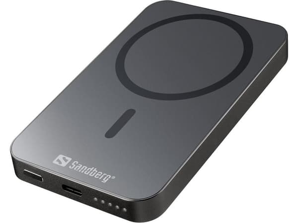 Sandberg Mag Wireless 5000 ALU powerbank Sort