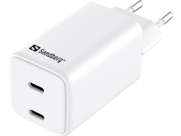 Sandberg Dual USB-C PD -laturi 65 W, EU, 441-56