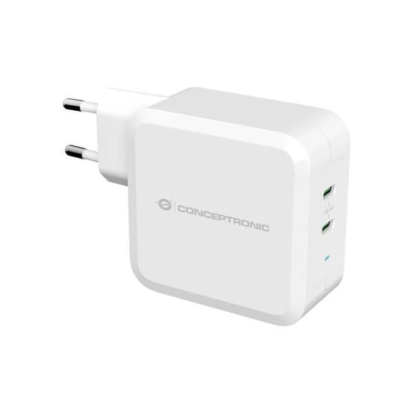 Laddare - CONCEPTRONIC - ALTHEA08W - Inomhus - 2 USB-C-portar - Vit Vit