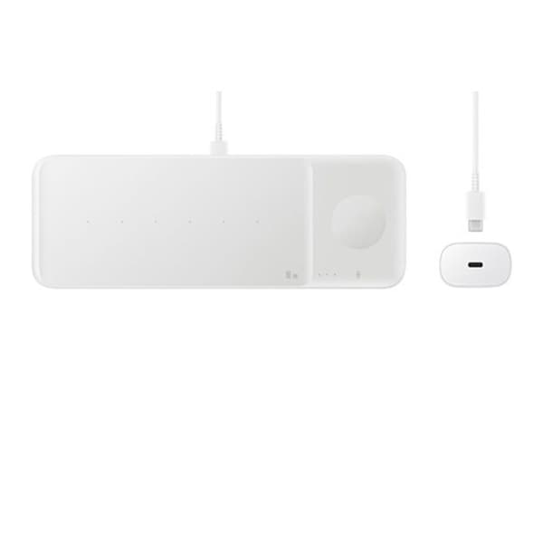 Trådlös laddare - Samsung - TRIO Induction Pad - 9W Snabbladdning - Samtidig laddning - Vit