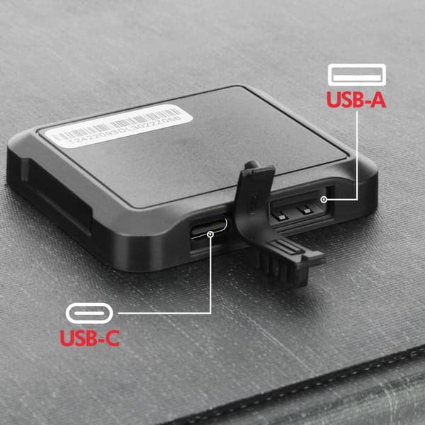 Solpanel 22W USB USB-C Vattentålig IP67 och Fällbar Swissten Grå