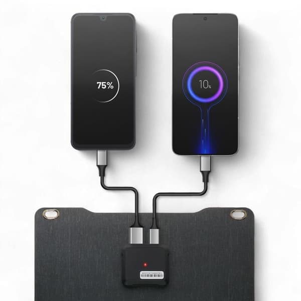 Solpanel 22W USB USB-C Vattentålig IP67 och Fällbar Swissten Grå