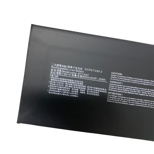 BTY-M47 Laptopbatteri, 8060mAh kapacitet, 7.6V spænding,1 stk. batteri