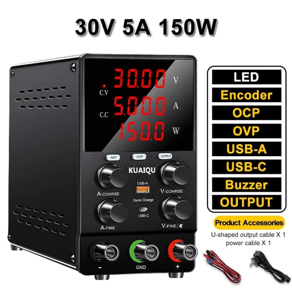 Virtalähdeyksikkö, 60V 5A OCP OVP, 120V 3A OCP OVP,AC 220V, 30V 5A OCP OVP
