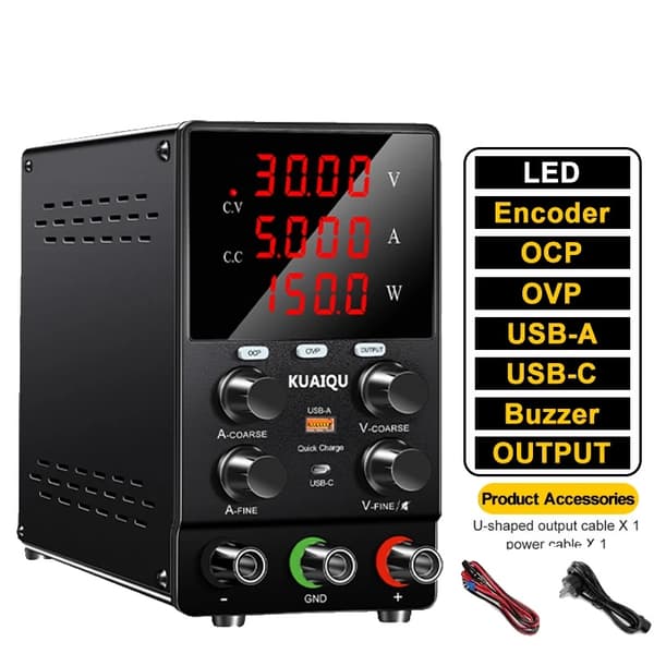 Virtalähdeyksikkö, 60V 5A OCP OVP, 120V 3A OCP OVP,AC 220V, 30V 5A OCP OVP