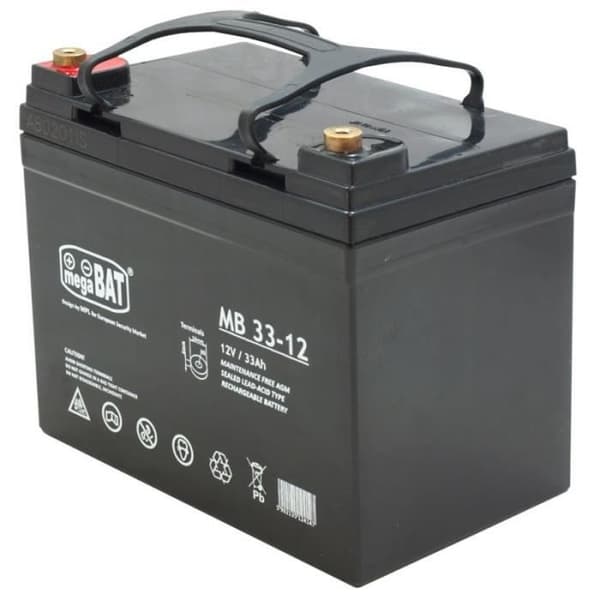 MPL POWER ELEKTRO MPL megaBAT Inverterbatteri Sealed Lead Acid VRLA AGM 12 V 33 Ah Svart - MB 33-12