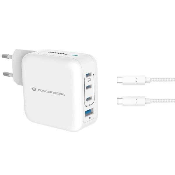 Vægoplader Conceptronic 120550803101 Hvid 100 W Hvid