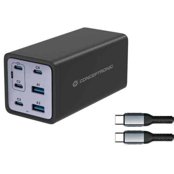 Vægoplader Conceptronic 120551003101 Sort 200 W (1 enheder)