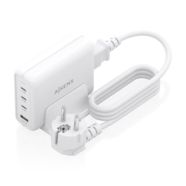 Trådløs oplader Aisens ASCH-140W4P055-W Hvid 140 W