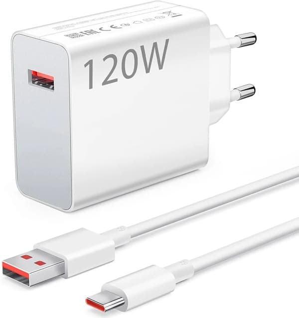Xiaomi 120W HyperCharge Combo (Type-A) laddare - Vit Vit