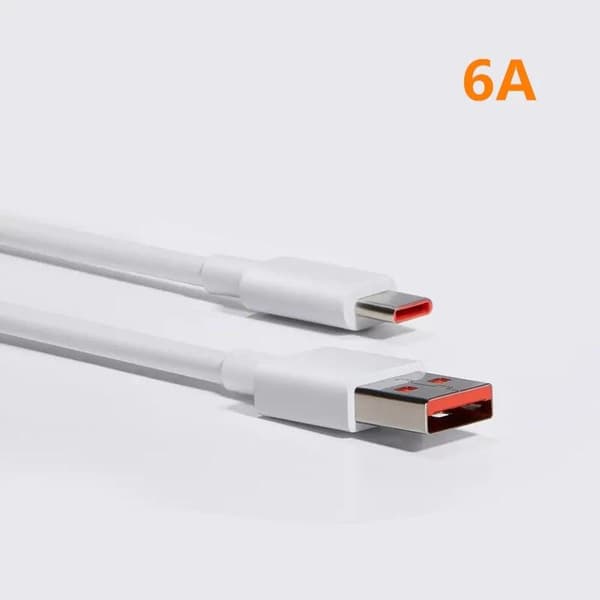 Xiaomi 6A Type-A to Type-C Kabel- Passar 120w laddare - Vit