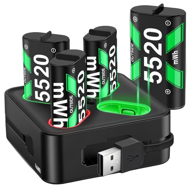 Genopladeligt batteripakke, 5520 mAh kapacitet, USB- og Type-C-opladning, sikkerhedsbeskyttelsesfunktioner,Q188 Oplader