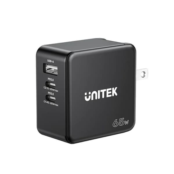 Vægoplader Unitek P1117B Sort 65 W (1 enheder)