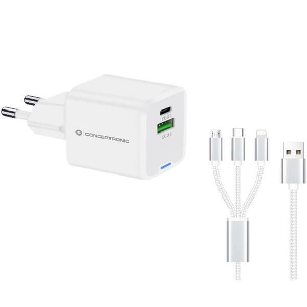 Vægoplader Conceptronic 120550403101 Hvid Sort 33 W Hvid