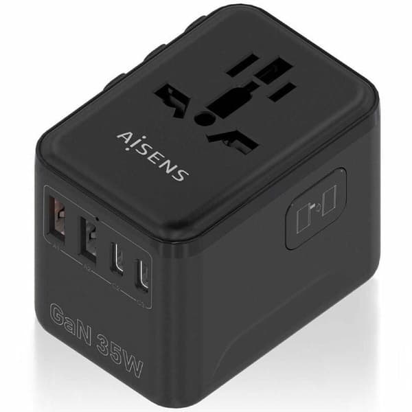 Vægoplader Aisens ASPS-2A3C09-BK 35 W Sort