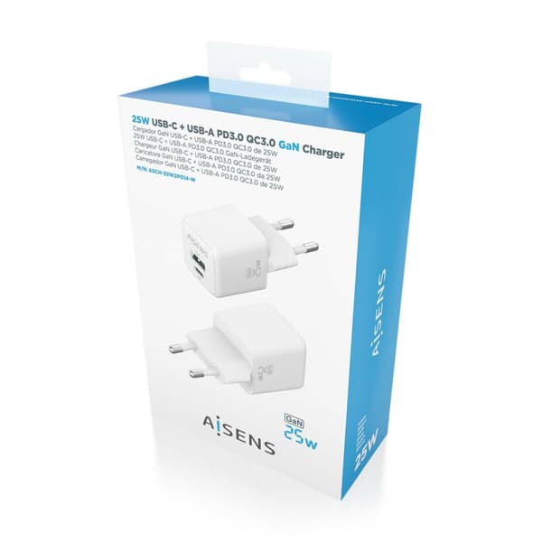 Väggladdare Aisens ASCH-25W2P014-W Vit 25 W (1 antal)