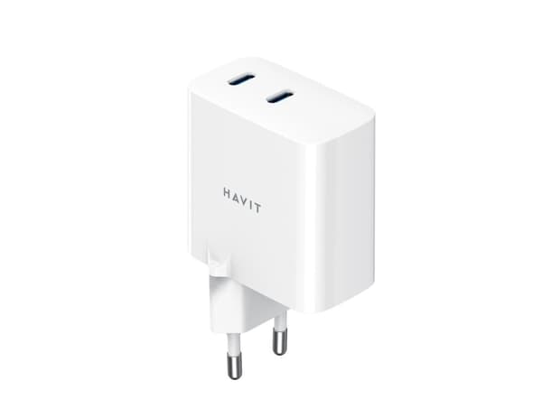 Havit UC45 EU - GaN 45 W rejseoplader med to porte, sort