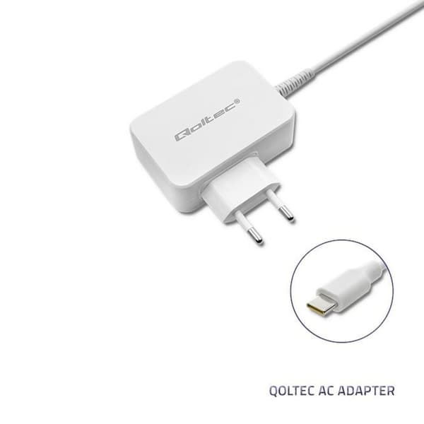 Adapter Qoltec 51039 65 W Hvid