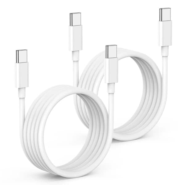 2-Pack iPhone 15 / iPhone 16 Laddare - USB-C till USB-C Kabel - 1M - Ladd & Sync - Vit