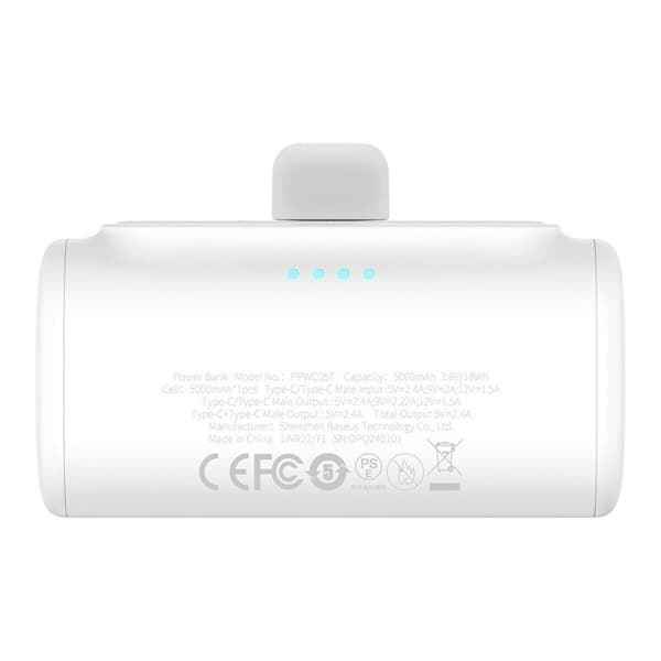 Powerbank Baseus P10068306213-00 Hvid 5000 mAh