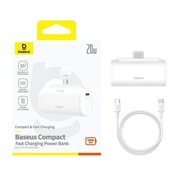 Powerbank Baseus P10068306213-00 Hvid 5000 mAh
