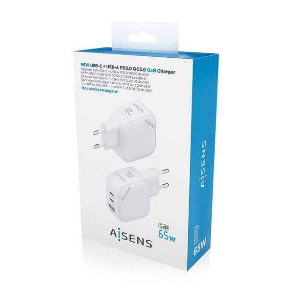 Vægoplader Aisens ASCH-65W3P026-W Hvid 65 W (1 enheder)