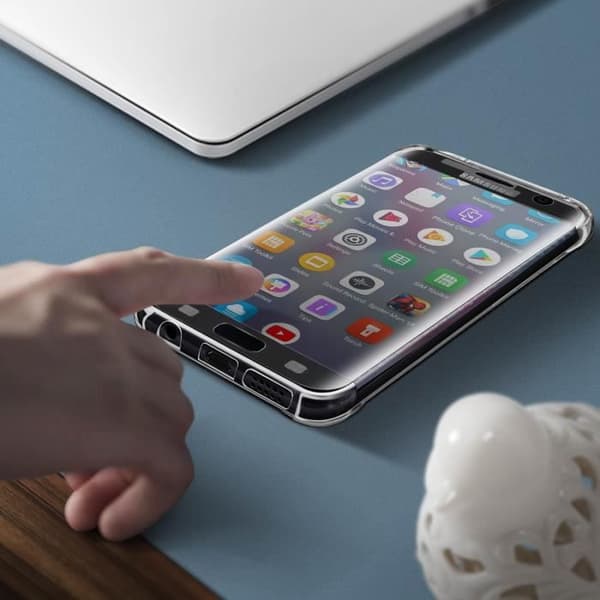Skyddspaket - AVIZAR - Samsung Galaxy S7 Edge - Mjukt Fodral - Härdat Glas - 360° Skydd