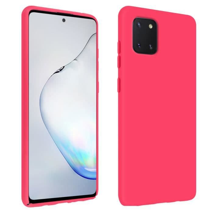 Halvstyvt Samsung Galaxy Note 10 Lite fodral Soft Touch finish Fuschia Pink