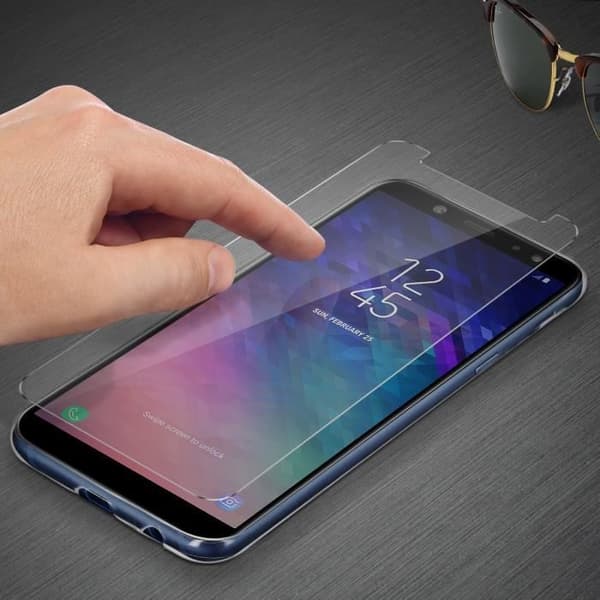 Samsung Galaxy A6 bakskal + skärm härdat glasfilm - genomskinlig