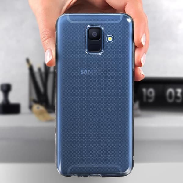 Samsung Galaxy A6 bakskal + skärm härdat glasfilm - genomskinlig