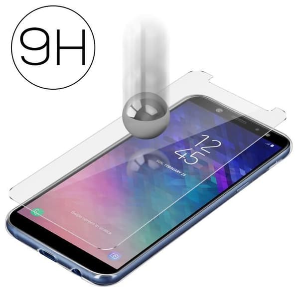 Samsung Galaxy A6 bakskal + skärm härdat glasfilm - genomskinlig