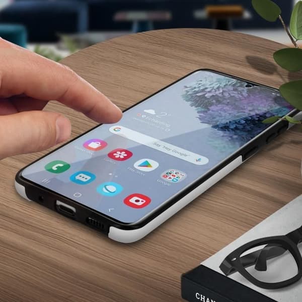 Samsung Galaxy S20 Fodral Hårt ryggskydd och mjuk framsida Silvergrå