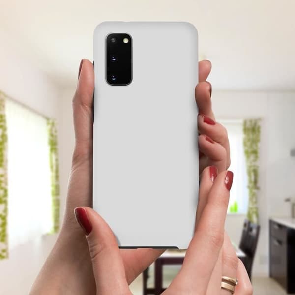 Samsung Galaxy S20 Fodral Hårt ryggskydd och mjuk framsida Silvergrå