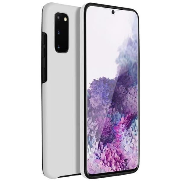 Samsung Galaxy S20 Fodral Hårt ryggskydd och mjuk framsida Silvergrå