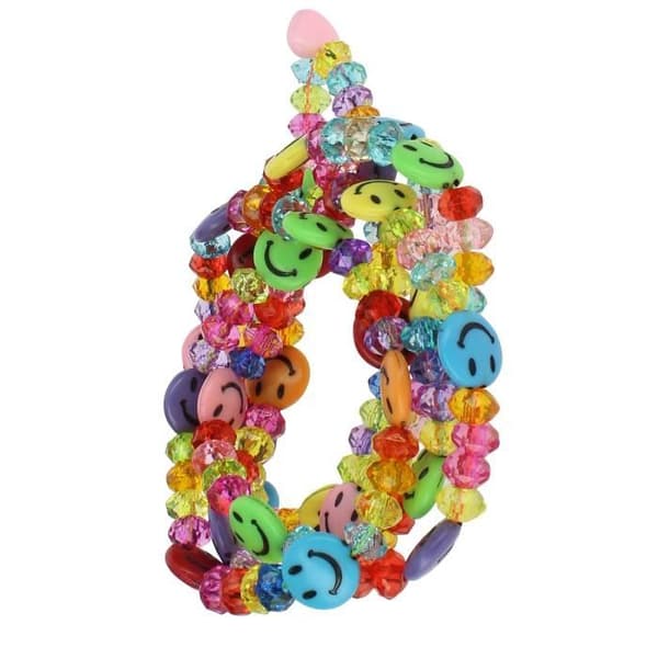 Telefon Jewel Halsband Pärlor och Smiley 110cm Smile Collection Flerfärgad Svart
