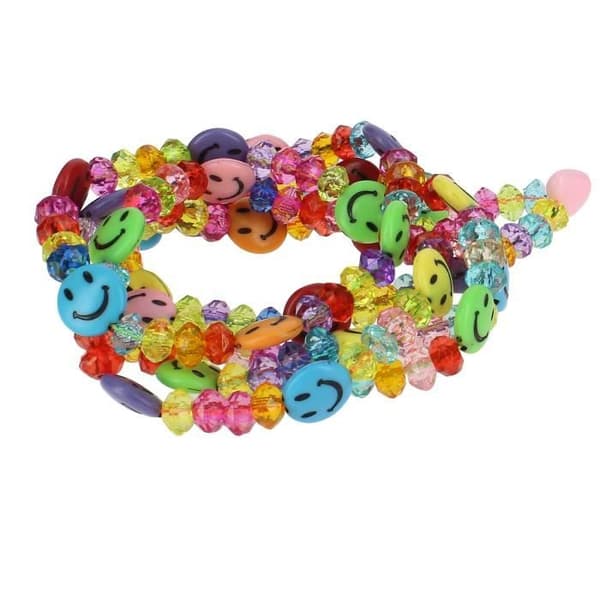 Telefon Jewel Halsband Pärlor och Smiley 110cm Smile Collection Flerfärgad Svart
