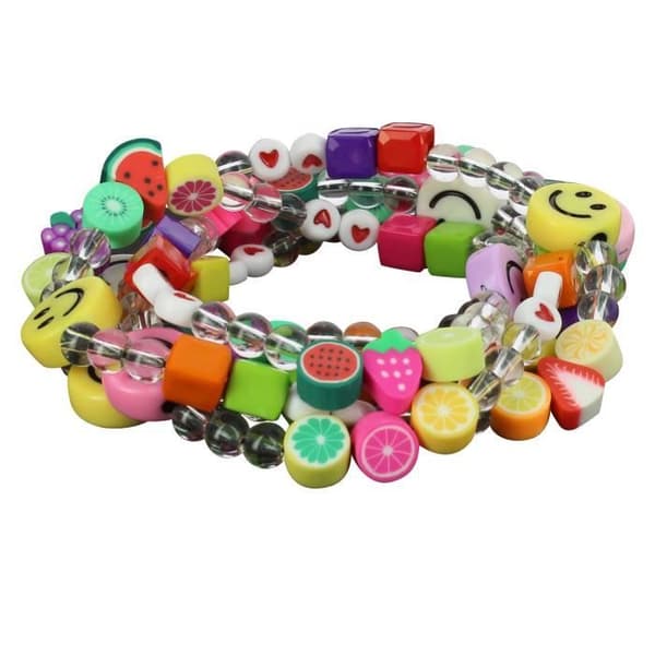 Telefon Jewel Halsband Smiley och frukter 110cm Smile Collection Flerfärgad Svart
