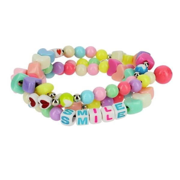 Telefon Jewel Armband Beads and Hearts 65cm Smile Collection Flerfärgad Svart