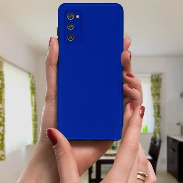 Fodral för Samsung Galaxy S20 FE styvt ryggskydd och mjuk frontblå