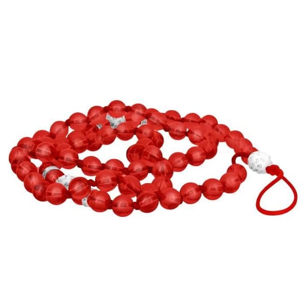 Telefonjuvelarmband med runda pärlor Collection Glamröd Genomskinlig Röd