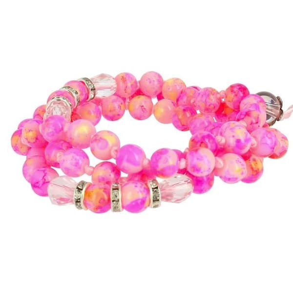 Telefon Jewel Marble Bead Armband 80cm Marble Rose Collection